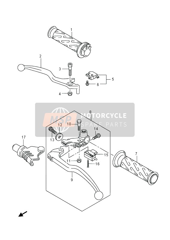 Suzuki RV125 VANVAN 2013 Handle Lever for a 2013 Suzuki RV125 VANVAN