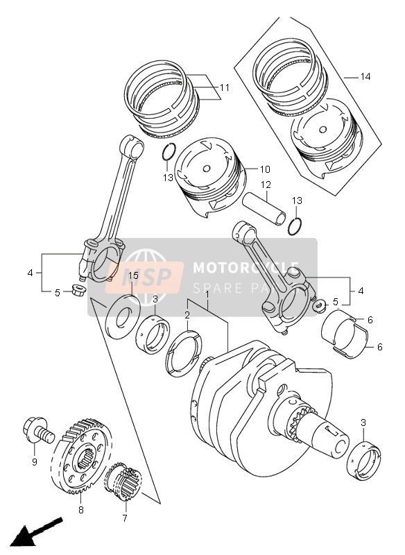 Suzuki VL800(Z) VOLUSIA 2005 Crankshaft for a 2005 Suzuki VL800(Z) VOLUSIA