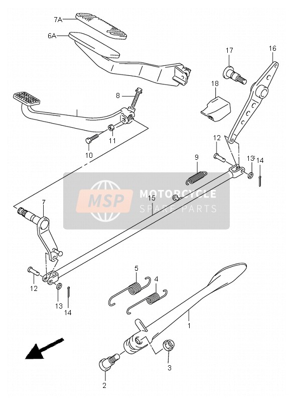 4311041F11, Rempedaal, Suzuki, 1