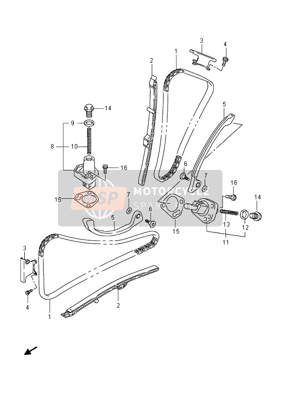 Suzuki SFV650(A) GLADIUS 2013 Chaîne à came pour un 2013 Suzuki SFV650(A) GLADIUS