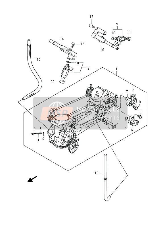 Suzuki SFV650(A) GLADIUS 2013 Cuerpo del acelerador (SFV650) para un 2013 Suzuki SFV650(A) GLADIUS