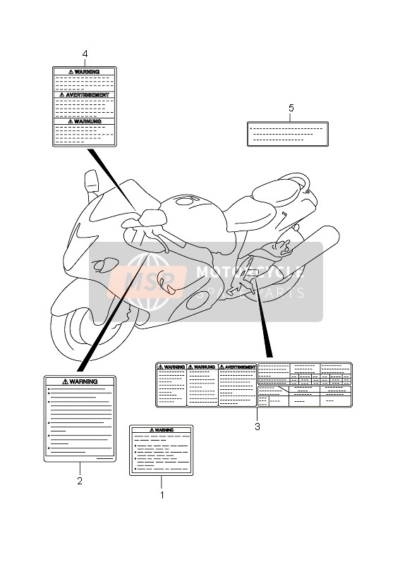 Suzuki GSX1300R HAYABUSA 2011 Etichetta (GSX1300R E2) per un 2011 Suzuki GSX1300R HAYABUSA