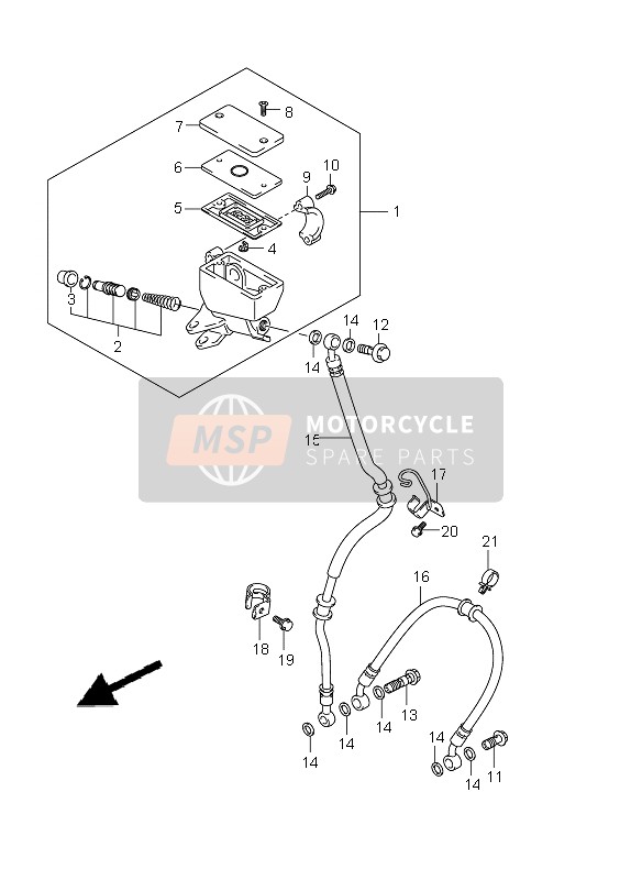 Suzuki GSX1300R HAYABUSA 2011 BREMSSCHLAUCH VORNE für ein 2011 Suzuki GSX1300R HAYABUSA