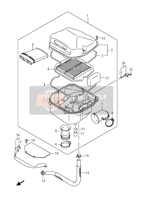 Suzuki SFV650(A) GLADIUS 2013 Air Cleaner (SFV650A) for a 2013 Suzuki SFV650(A) GLADIUS