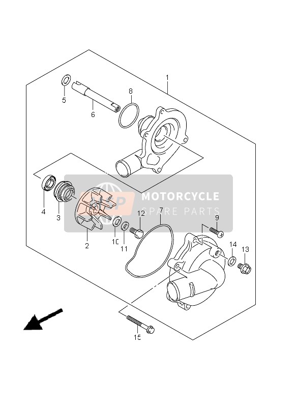 Suzuki GSX-R600 2011 Water Pump for a 2011 Suzuki GSX-R600