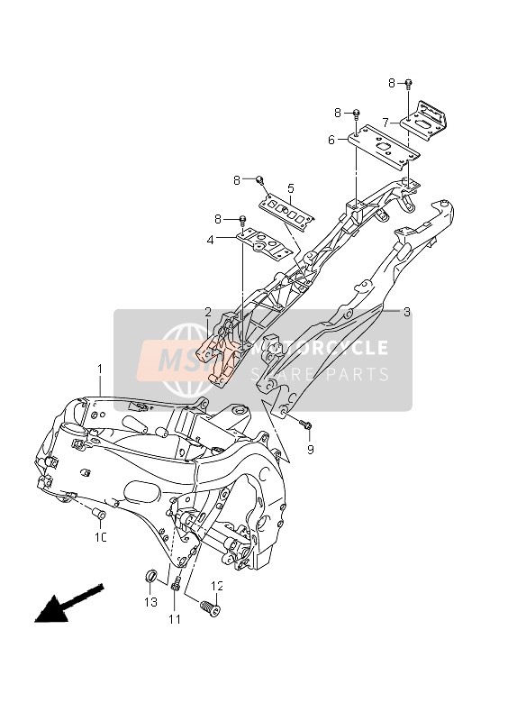 Suzuki GSX-R600 2011 Cuadro para un 2011 Suzuki GSX-R600