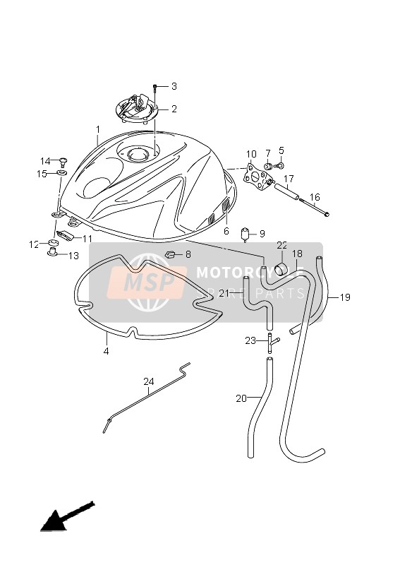 Suzuki GSX-R600 2011 TANK (GSX-R600UE E21) für ein 2011 Suzuki GSX-R600