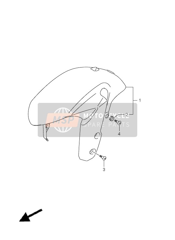 Suzuki GSX-R600 2011 Parafango anteriore (GSX-R600 E24) per un 2011 Suzuki GSX-R600