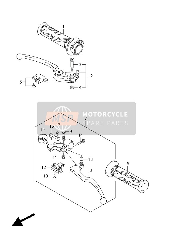 Suzuki GSX-R600 2011 Levier de poignée pour un 2011 Suzuki GSX-R600