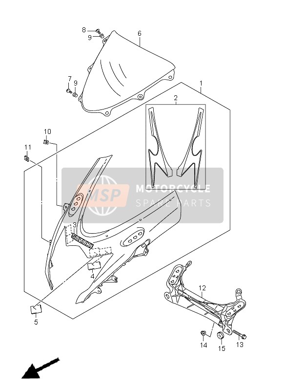 9441014J01YBD, Cowling Comp,Bo, Suzuki, 0