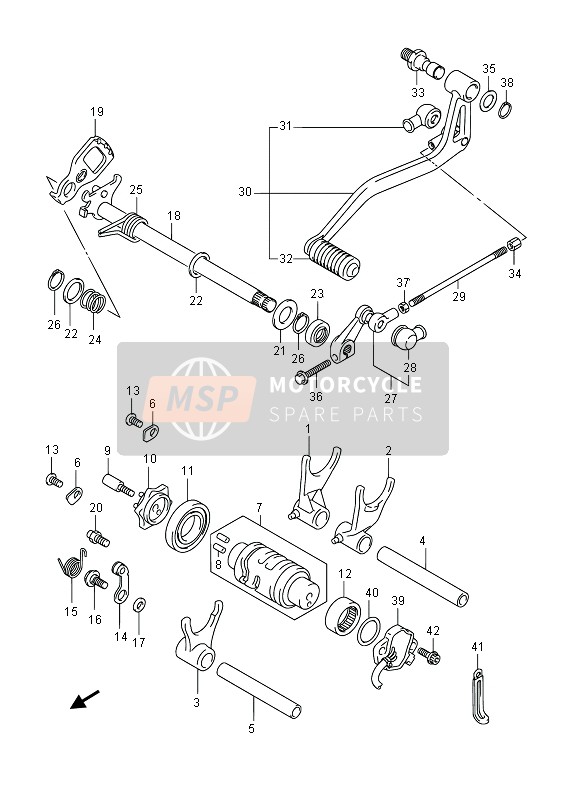 Suzuki SFV650(A) GLADIUS 2013 Cambio di marcia per un 2013 Suzuki SFV650(A) GLADIUS