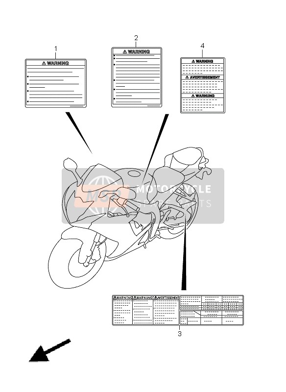 Suzuki GSX-R600 2011 Etiqueta (GSX-R600UE E21) para un 2011 Suzuki GSX-R600