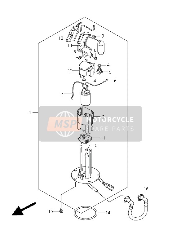 Suzuki GSX-R750 2011 Bomba de combustible para un 2011 Suzuki GSX-R750