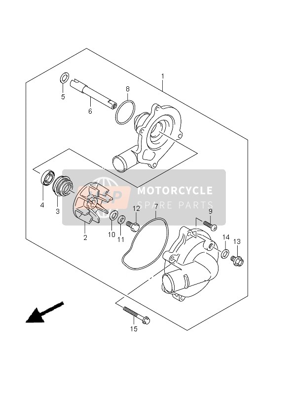 Suzuki GSX-R750 2011 WASSERPUMPE für ein 2011 Suzuki GSX-R750