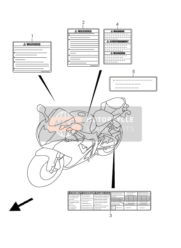 Suzuki GSX-R750 2011 Étiquette (GSX-R750 E24) pour un 2011 Suzuki GSX-R750