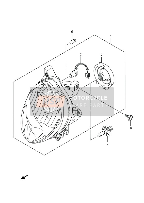 Suzuki SFV650(A) GLADIUS 2013 Lampe Frontale (SFV650A) pour un 2013 Suzuki SFV650(A) GLADIUS