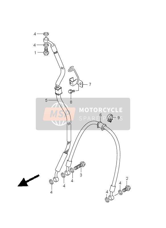 Suzuki GSX-R750 2011 Front Brake Hose for a 2011 Suzuki GSX-R750