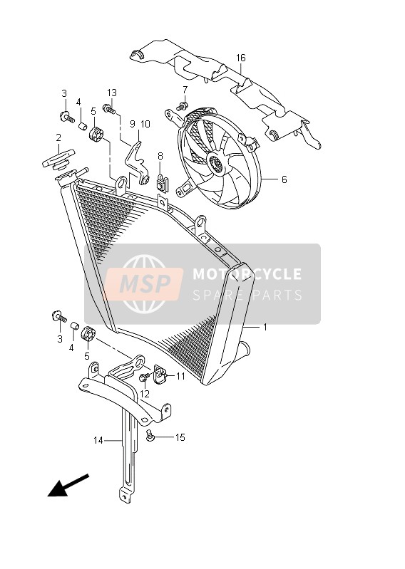 Suzuki GSX-R1000 2011 Radiateur pour un 2011 Suzuki GSX-R1000