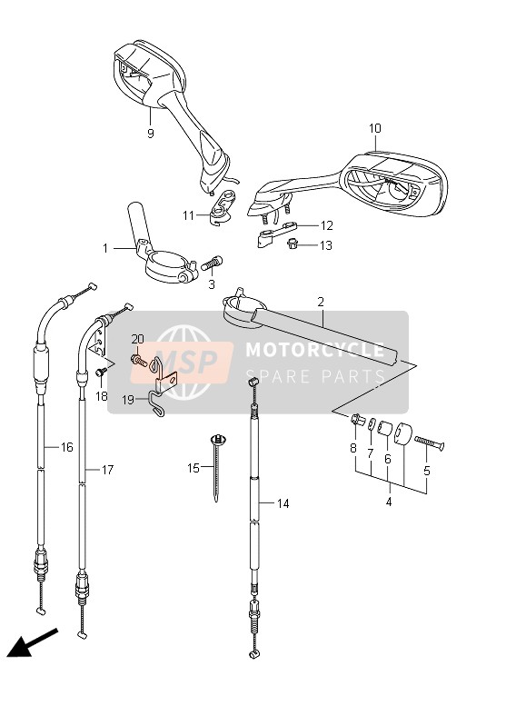 Suzuki GSX-R1000 2011 Manubrio per un 2011 Suzuki GSX-R1000