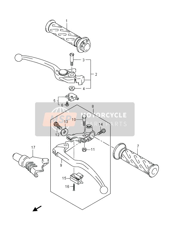 Suzuki SFV650(A) GLADIUS 2013 HANDHEBEL für ein 2013 Suzuki SFV650(A) GLADIUS