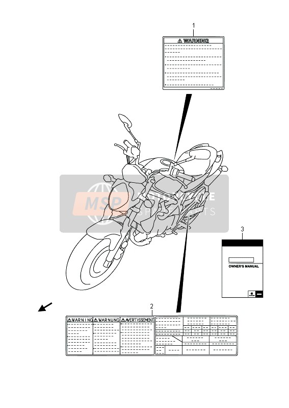 Suzuki SFV650(A) GLADIUS 2013 Label (SFV650U) for a 2013 Suzuki SFV650(A) GLADIUS