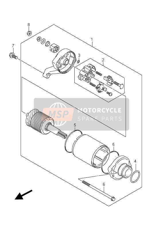 Suzuki SFV650(A) GLADIUS 2011 Starting Motor for a 2011 Suzuki SFV650(A) GLADIUS