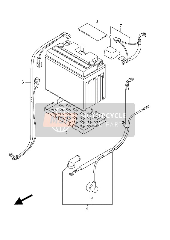 Suzuki SFV650(A) GLADIUS 2011 Batterie (SFV650U E21) pour un 2011 Suzuki SFV650(A) GLADIUS