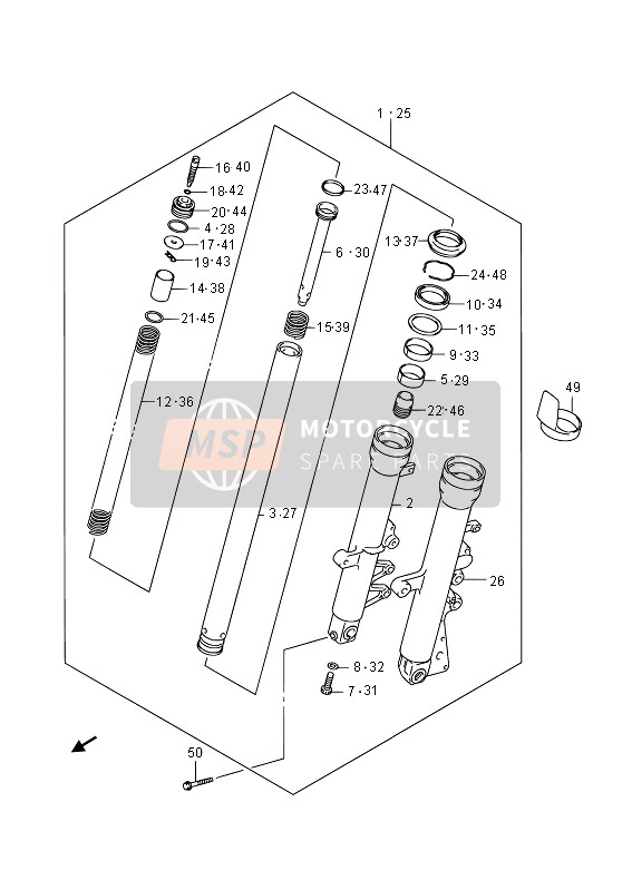 5110344H31, Damper Assy, Front Fork Rh, Suzuki, 0