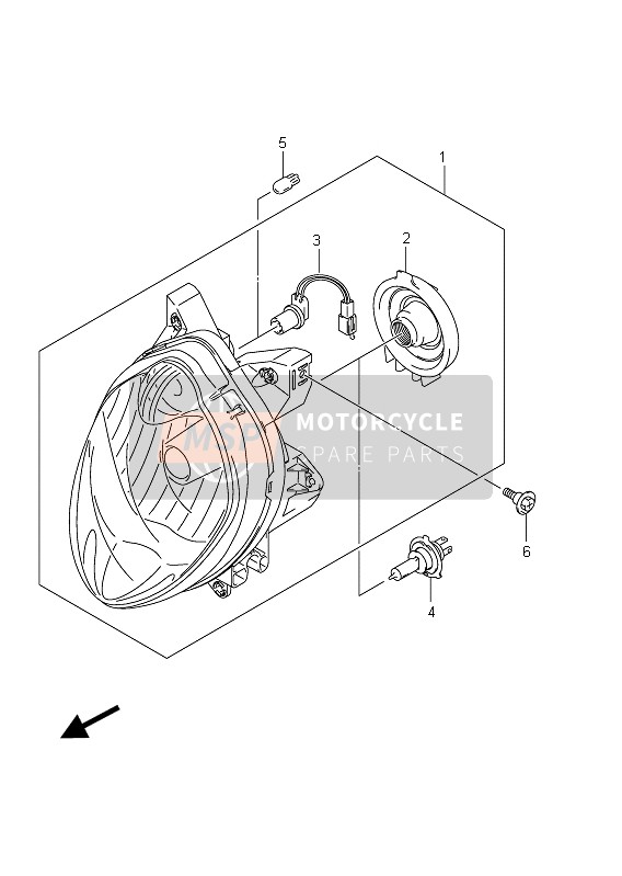 Suzuki SFV650(A) GLADIUS 2011 Headlamp (SFV650U E21) for a 2011 Suzuki SFV650(A) GLADIUS