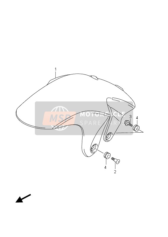 Suzuki SFV650(A) GLADIUS 2011 Guardabarros delantero (SFV650U E21) para un 2011 Suzuki SFV650(A) GLADIUS