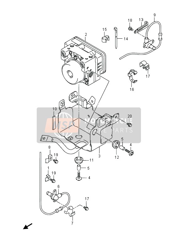 Suzuki SFV650(A) GLADIUS 2013 HYDRAULISCHE EINHEIT (SFV650AUE) für ein 2013 Suzuki SFV650(A) GLADIUS