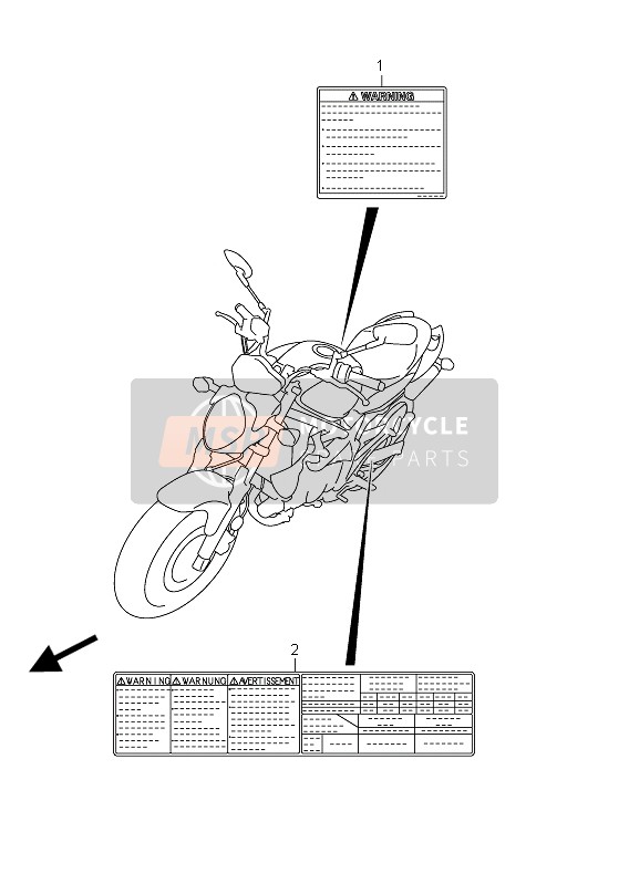 Suzuki SFV650(A) GLADIUS 2011 Étiquette (SFV650 E24) pour un 2011 Suzuki SFV650(A) GLADIUS