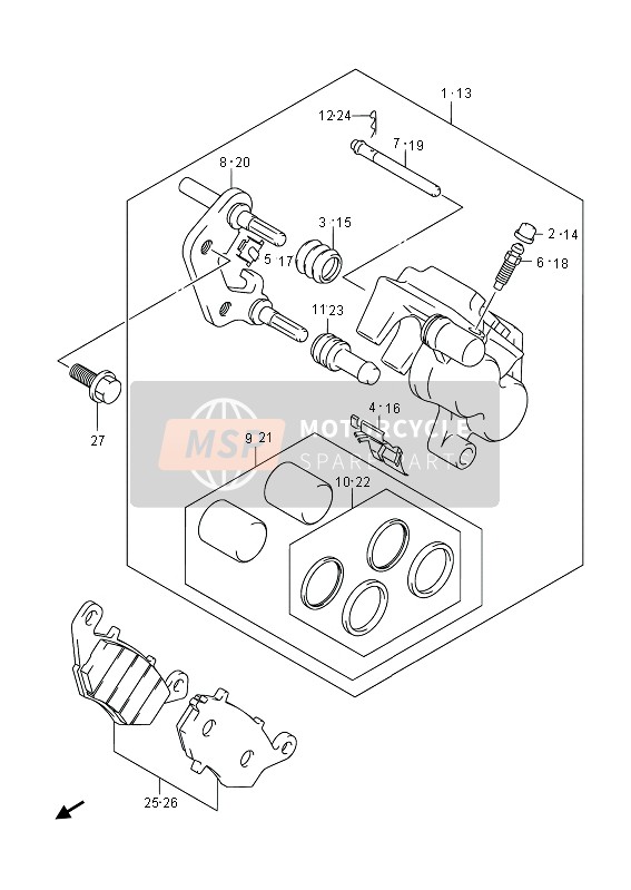 5930233890, Pad Set, Lh, Suzuki, 3