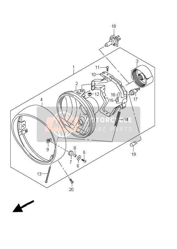 Ensemble de phare (VL800 E2)