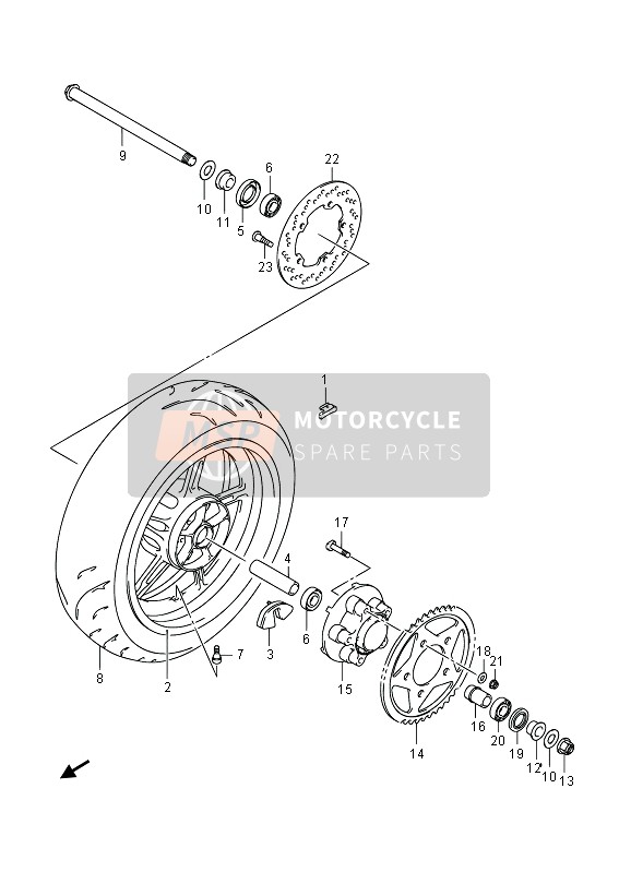 6451144H20, Sprocket, Rear (NT:46), Suzuki, 0