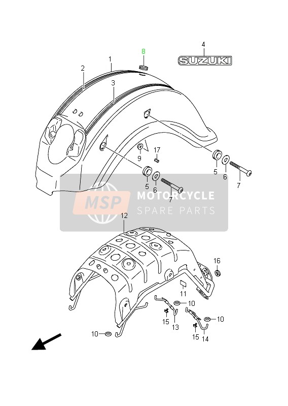 Achterspatbord (VL800C E24)