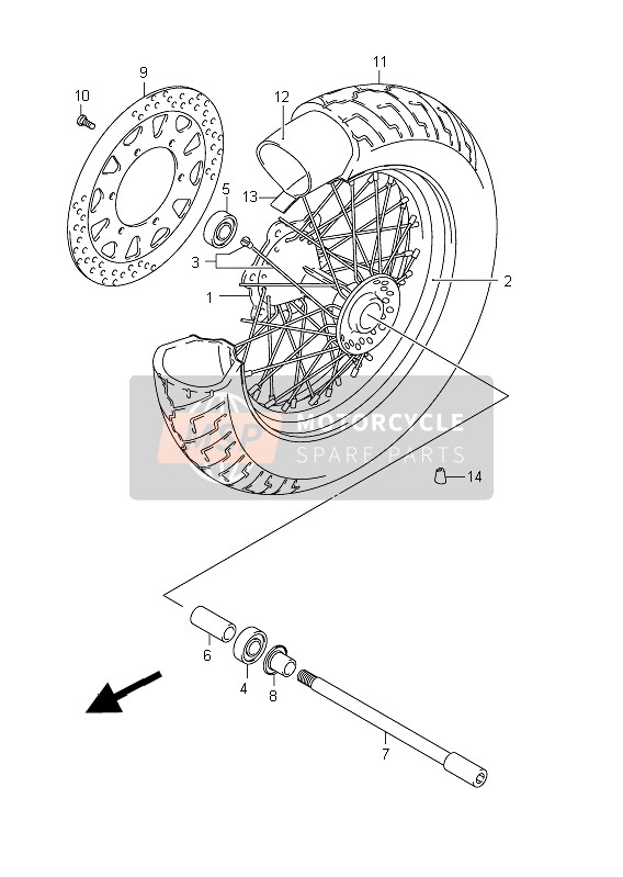 5471141F00, Axle, Front, Suzuki, 1