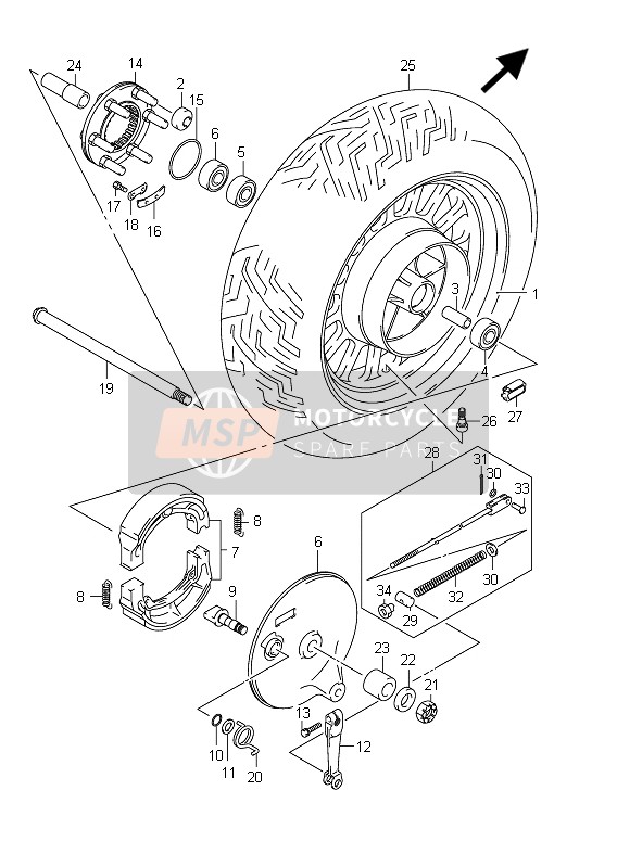 Suzuki C800 (VL800) INTRUDER 2011 Rear Wheel (VL800C E19) for a 2011 Suzuki C800 (VL800) INTRUDER