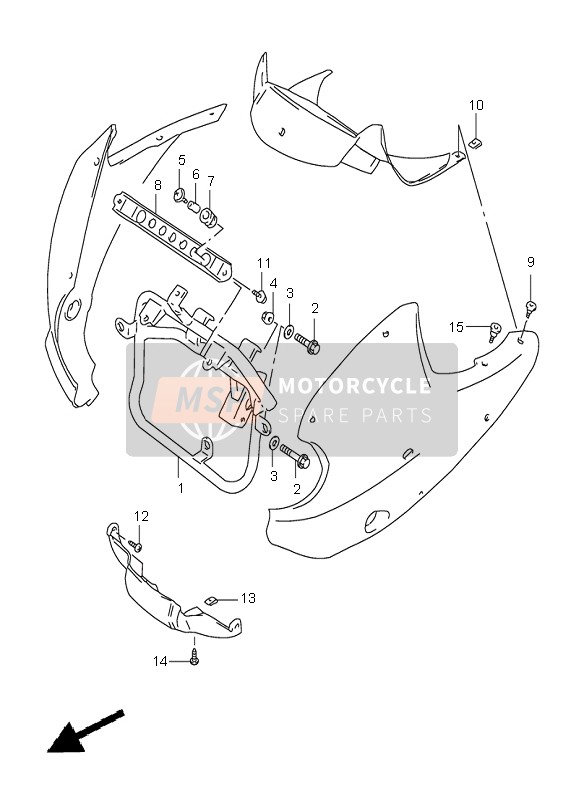 Suzuki XF650 FREEWIND 1997 Cowling Installation Parts for a 1997 Suzuki XF650 FREEWIND