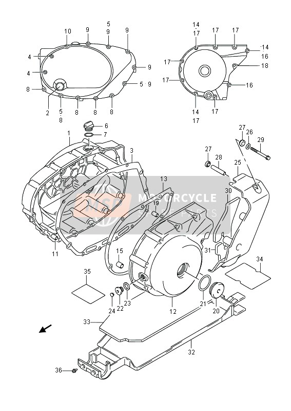 Suzuki C800 (VL800) INTRUDER 2013 Crankcase Cover for a 2013 Suzuki C800 (VL800) INTRUDER