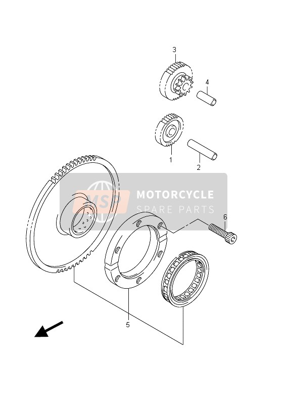 Suzuki VZ800 INTRUDER 2011 Starter Clutch for a 2011 Suzuki VZ800 INTRUDER