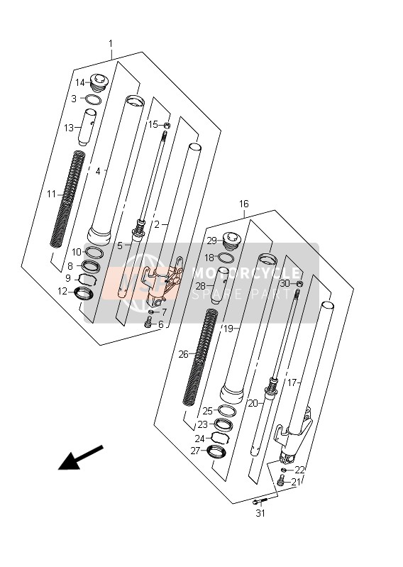 5110439G20, Damper Assy, Front Fork  Lh, Suzuki, 0