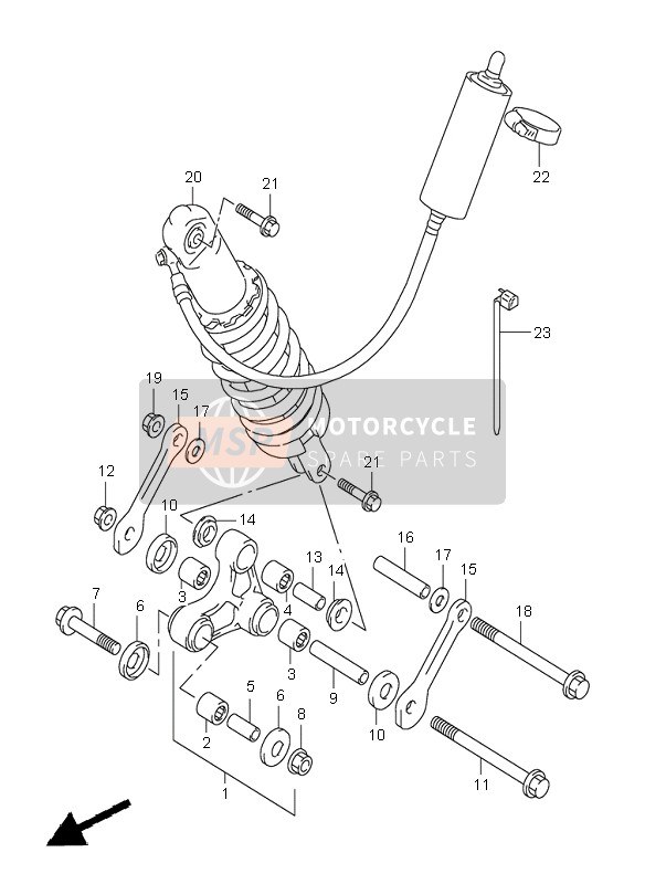 Suzuki XF650 FREEWIND 1997 Rear Cushion Lever for a 1997 Suzuki XF650 FREEWIND