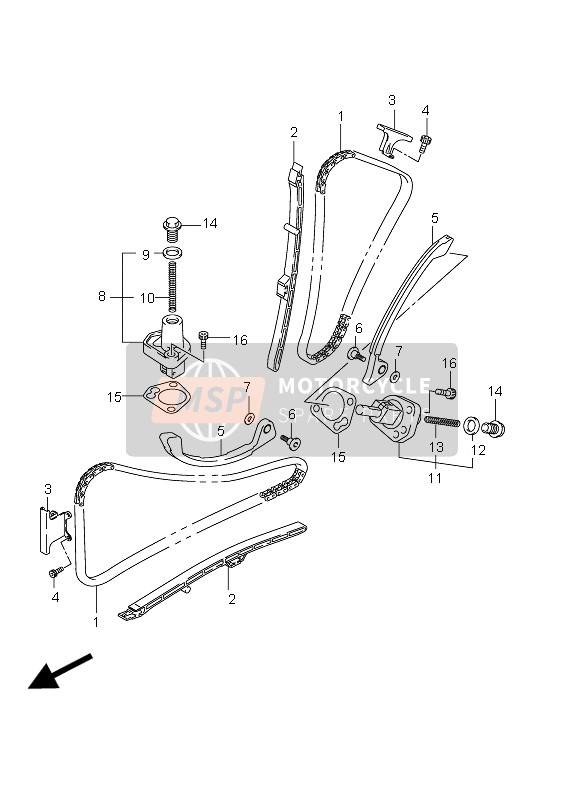 Suzuki DL650A V-STROM 2012 Cadena de leva para un 2012 Suzuki DL650A V-STROM