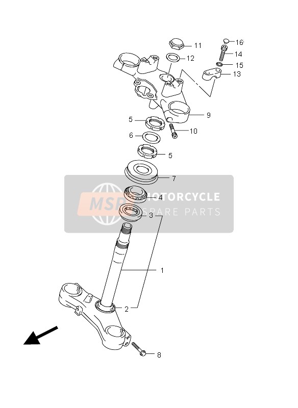 Suzuki DL650A V-STROM 2012 Steering Stem for a 2012 Suzuki DL650A V-STROM