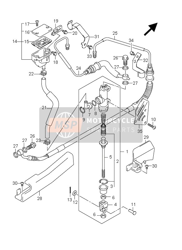 Suzuki DL650A V-STROM 2012 Rear Master Cylinder for a 2012 Suzuki DL650A V-STROM