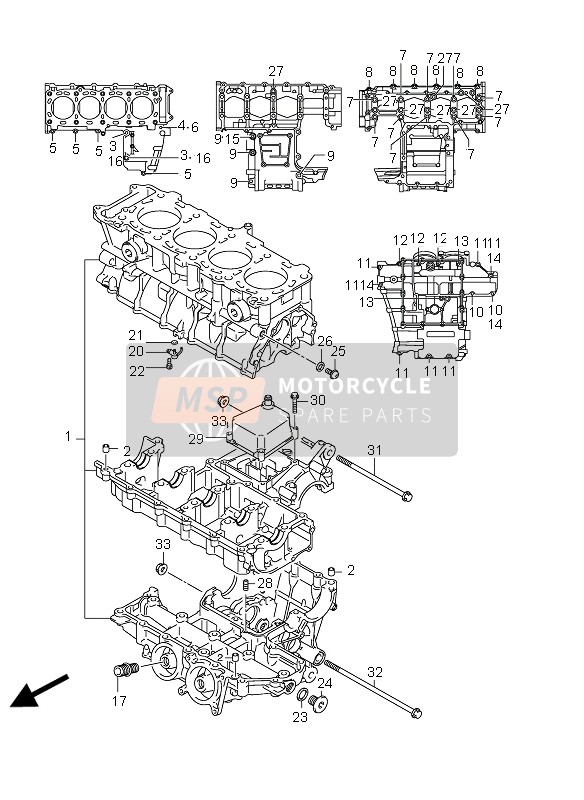 Suzuki GSR750(A) 2012 Crankcase for a 2012 Suzuki GSR750(A)