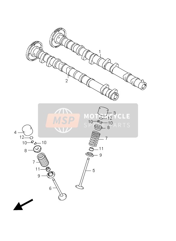 Suzuki GSR750(A) 2012 Albero a camme & Valvola per un 2012 Suzuki GSR750(A)