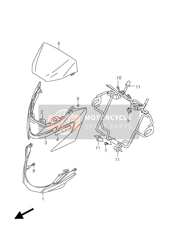 Suzuki GSR750(A) 2012 Alloggiamento del faro per un 2012 Suzuki GSR750(A)