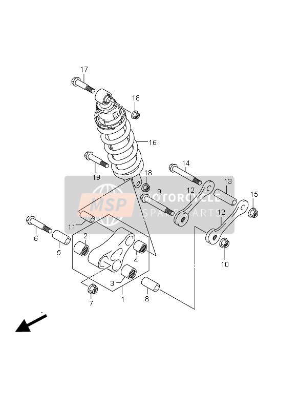 Suzuki GSR750(A) 2012 Rear Cushion Lever (GSR750A E24) for a 2012 Suzuki GSR750(A)